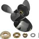 Propeller 765183 for OMC Johnson Evinrude V4 Outboard 40-140 HP Boat Motor Engine Parts 3 Blade Aluminum Prop 13.25X17 Pitch RH 13 Spline Tooth with Hub Kit 0765183