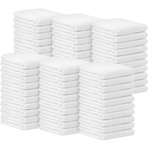 Avalon Towels Bar Towels (Pack of 60) Size 14x17 Inches 100% Cotton, Absorbent and Reusable Cleaning Rags, Multipurpose Cleaning Towels, Terry Cloth Rags, Durable Shop Rags (White)