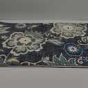 Beeiva Floral Washable Runner Rugs, Ultra Thin 2x8 Runner Rug Non Slip Blue Vintage Plant Kitchen, Laundry Room Carpet Non Skid Washable Long Mat for Hallway Bedoom (Blue,2'x8')