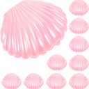 jojofuny 10Pcs Pearl Colored Shell Candy Boxes Wedding Party Favor Containers Small Jewelry Storage Boxes for Packaging (Pink)