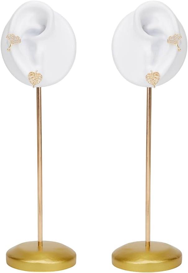 2Pcs Ear Shaped Earring Display Stand 2.13x2.28x7.09 Inch Earrings Display Holder Silicone Earrings Organizer Tabletop Earring Stud Organizer for Women Shows Decor