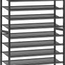 Nunsino Shoe Rack,10 Tier Metal Shoe Organizer,Max Holds 50 Pairs,Heavy Duty Shoes Shelf for Garage, Entryway, Closet,Black