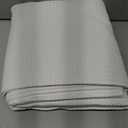 AmazerBath White Shower Curtain Fabric, Waffle Shower Curtain Polyester, Luxury Cloth Shower Curtains for Bathroom, Hotel Quality, Machine Washable, Heavy Duty, 72 x 72 Inches (Matt White)