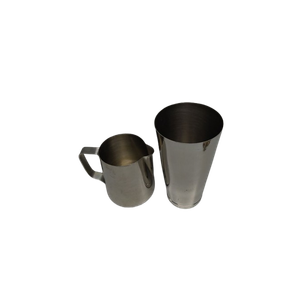 Stainless Steel Milk Frothing Jug And a Cocktail shaker Tin