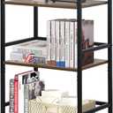 LOFTEY Book Shelf Small Bookshelf, 3 Tier Industrial Short Bookshelf, Metal Open Shelf Bookcase for Living Room, Bedroom, and Office, Rustic Brown