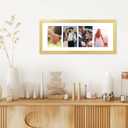 VIOLABBEY 8x20 Collage Picture Frame, Fits Four 4x6 Photos With Mat or One 8x20 Picture Without Mat for Wall Decor, Gold