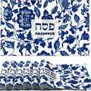 Blushtier 6 Pcs Happy Passover Placemats Washable Seder Matzo Table Mats Pesach Decorations Durable Non-Slip Heat Resistant Table Mats for Passover Holiday Kitchen Dining Room Home Party, 12 x 18 Inch