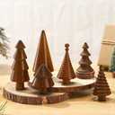 Namalu 6 Pcs Vintage Mini Wooden Christmas Tree Farmhouse Handmade Wood Christmas Trees Rustic Mini Christmas Trees Set Xmas Table Centerpiece Figurines for Table Decoration (Brown)