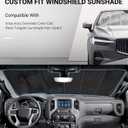 Pigenius Windshield & Rear Tailgate Sunshade Combo for Chevy Silverado 1500 2019-2025 Crew Cab (Non-Open Tailgate), Reversible Silver/Black