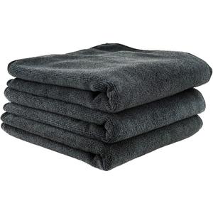 Chemical Guys MIC35303 Workhorse Professional Grade Microfiber Towel, Black, (Safe for Car Wash, Home Cleaning & Pet Drying Cloths) 16" x 16", Pack of 3 (16" x 16", Pack of 3, Black)