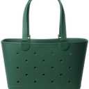Simple Modern Large Beach Bag | Waterproof Getaway Rubber Tote with Zipper Pocket for Travel, Pool, Boat, Groceries, Sports | Forest
