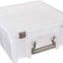 ArtBin 6899AZ Super Satchel Double Deep with Lift-Out Tray Storage Container, Portable Arts & Crafts Organizer with Removable Dividers, Clear