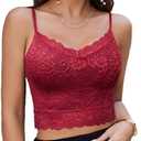 Avidlove Lace Bralette for Women Spaghetti Strap Tank Top V Neck Slim Basic Camisoles, XS