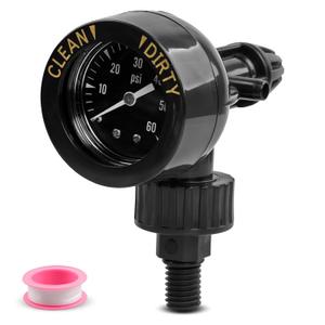 Air Gauge Release Valve Assembly Compatible with CV & CL, DEV & DEL, JS Series, Air Relief and Pressure Gauge Replacement for Zodiac Jandy Pool and Spa Filters, Replaces R0357200, 1/4" mpt, 0-60psi