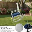 Outdoor Chair Cushions, Water-Resistant & Fade-Resistant, Patio Furniture Square Seat Replacement Chair Pads with Ties, Removable Cover, Non-Slip Bottom, Set of 4, 19 x 19 Inch, Navy Blue