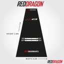 RED DRAGON Dart Mat with Oche Line - Heavy-Duty Non-Slip Rubber for Accurate Throwing Distance & Floor Protection, 3m (9.8 ft) x 60cm (24 in), Tournament Measurements, Checkout Card Included
