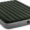 Intex 64763E Dura-Beam Standard Downy Air Mattress: Fiber-Tech  Queen Size  Built-in Foot Pump  10in Bed Height  600lb Weight Capacity