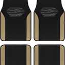 Skechers Car Floor Mats,Memory Foam Car Mats,Floor mats for Cars with Anti-Slip PVC Heel Pad,Universal Fit Automotive Floor mats for SUV,Vans,sedans, Trucks,Set of 4pcs,Beige