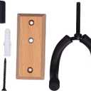 Pongnas Guitar Wall Hanger, Easy Installation Wood Steel Rubber Instrument Hook Holder Space Saving Pretty Design Wide Compatibility for Studio (Trapezoidal Beech Wood Color)