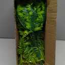 TURNMEON Artificial Plants Outdoor Fake Plants UV Resistant No Fade 12 Bundles 4 Styles Faux Plant Plastic Greenery Shrubs Boston Fern Lavender for Outside Gardens Porch Patio Indoor Home Decor