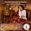Red Christmas Electric Heated Blanket 62"x84", Fast Heating Twin with 8 Hours Auto Off/8 Heats Levels, Soft Plaid Sherpa with ETL Certification, Gift for Women Adults Keep Warm in Home Office