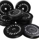 Olympic Bumper Plates Set, 2" Weight Plates for Strength Training & Weightlifting, Paris or Set or Set with Barbell, Multiple Options (Black)