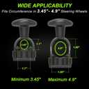 Tool Free Steering Wheel Knob, Suicide Knob for 3.45-4.9" Steering Wheel with Metal Bearing, Steering Wheel Knob Spinner for Cars, Trucks, Mowers, Boats, No Screws or Tools Needed (1Pack, Black)