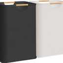 STORAGE MANIAC 2-Pack Large Laundry Hamper, 80L (21.1 Gal) Collapsible Laundry Basket with Bamboo Handles, Freestanding Waterproof Clothes Hamper for Bedroom, Dorm, Towels, Toys, Black+White