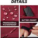 ULUSERN Heated Jacket for Women with 12V Battery Pack Included,Soft Shell Electric Heating Coat with 5 Large Heating Areas (Red, L)