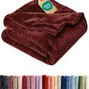 Ultra Soft Fleece Blanket Throw Size - Flannel Fleece Luxury Throw Blanket - Lightweight for Couch Bed Chair - Thick, Warm & Breathable - All Season Cozy Fuzzy Anti-Static Microplush Bedding, Burgundy