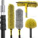 5-in-1 4-12Ft 4-Stage Telescoping Extension Pole Kit for Cleaning