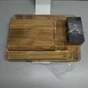 Pre-Oiled, Non Toxic 3-Piece Acacia Cutting Board Set with Stand, FSC Certified Wooden Chopping Boards with Juice Grooves for Meat. 3 Size Wood Carving Boards for Home & BBQ Kitchens by Deer & Oak