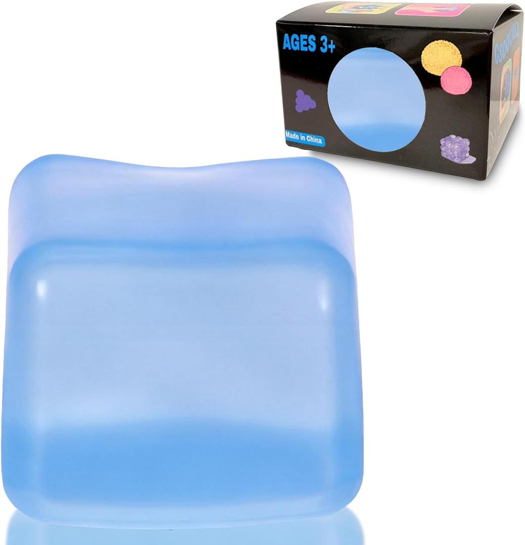 Squishy Ice Cube Fidget Toy, Sugar Ball Stress Cube for Kids Adults, Soft Squishies Stress Relief Sensory Toy for Autism, Classroom Prize Toy Party Favor