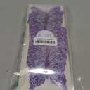 Set of 12 Glitter Monarch Feather Butterflies on Wire for Floral Arrangements and DIY Decorations (Purple/Silver)
