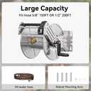 Giraffe Tools Stainless Steel Garden Hose Reel Heavy Duty, Wall/Floor Mounted Stainless Water Hose Reel Retractable with Crank, 150-Feet 5/8" Hose Capacity