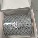 VATIN 6" Silver Christmas Ribbon, Silver Glitter Mesh Diamond Web Sequin Dots Wired Christmas Ribbon for Gift Wrapping Bow Making Wreath Supply-10 Yards