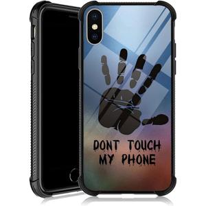 DJSOK Compatible with iPhone Xs Max CaseDesign Pattern Back Bumper Anti Scratch Reinforced Corners Soft TPU Caver,Cases for Men Women-Dont Touch My Phone 001