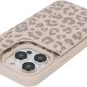 iCoverCase Compatible with iPhone 14 Pro Max Phone Case with Card Holder, Wallet Case for Women Men RFID Blocking PU Leather Protective Case 6.7 Inch (Beige Leopard)