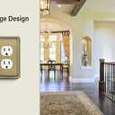 Henne Bery Rope Edge Decorative Wall Plate Switch Plate Outlet Cover (Single Duplex, 3 Pack, Antique Brass)