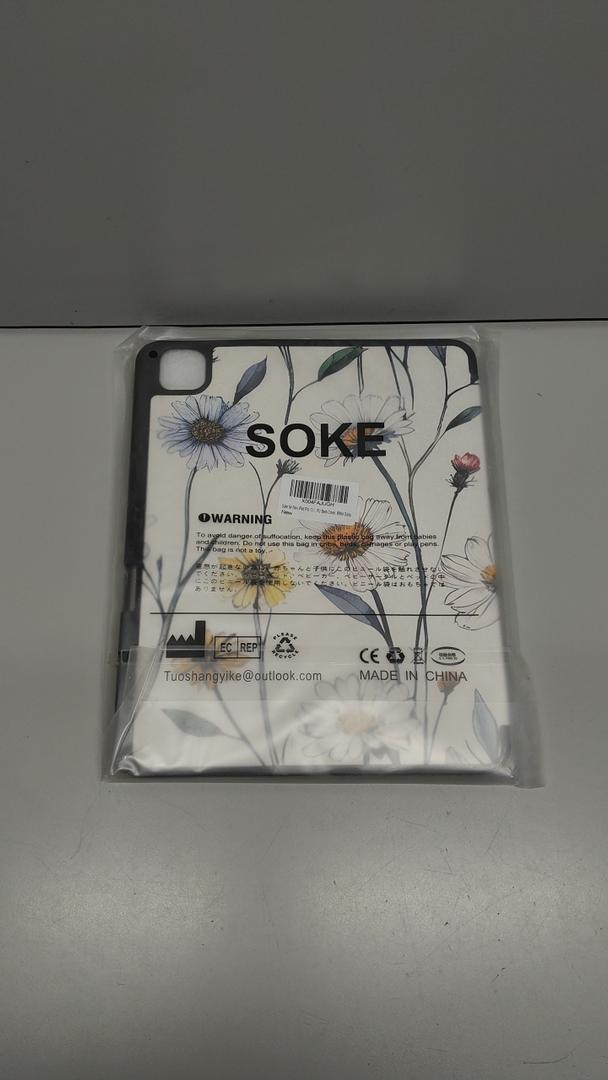 Soke for New iPad Pro 13 Inch Case (M4, 2024 Release), with Pencil Holder Trifold Stand Shockproof [Support Apple Pencil Charging + Auto Wake/Sleep], Soft TPU Back Cover