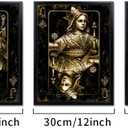 Visual Art Decor Game Room Decor Gaming Canvas Wall Art Playing Cards Painting Framed Print 12"x16"x3Pcs, Playroom Teen Boy Bedroom Decor (Gold)
