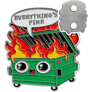 Emotional Dumpster Fire Fridge Magnets - Everything's Fine Refrigerator Magnet - Cute Whiteboard Support Ornament - Hilarious Desk Accessories for Work - Inspirational Gift for Men Women Coworker
