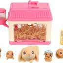 Little Live Pets Mama Surprise Minis Lil Bunny  Interactive Hutch Playset with 2-4 Surprise Baby Bunnies, Accessories, Birth Certificate, Repeatable Magical Reveal, Nurturing Pretend Toy for Kids 5+