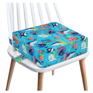 Toddler Booster Seat for Dining Table,4 Inches Washable Double Safer Straps NonSlip Bottom Booster Seat for Kids, Portable Travel High Density Sponge Detachable Increasing Cushion for Child