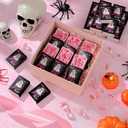 25 Sets Breast Cancer Awareness Gifts Bulk Breast Cancer Is Boo Pink Ribbon Resin Halloween Ghost Gift Box for Charity Women Survivor Public School Events Gift Supplies