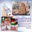 Tenceur 1000 Pcs Winter Snowflake Stickers for Kids, 55 Designs Snowflake Stickers Self Adhesive Winter Christmas Funny Cartoon Xmas Adhesive Gifts Seal for Envelopes Scrap Booking Christmas Party