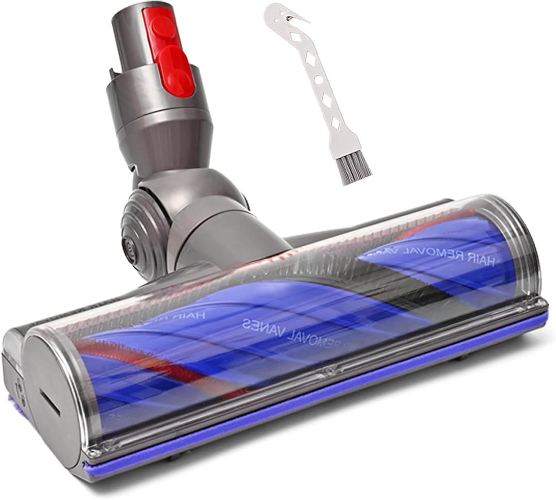Upgrade Anti-Tangle Replacement Vacuum Head for Dyson V7,V8, Cyclone V10,V11,V15 Cordless Vacuum Cleaner Quick Release Motor-Head Brush Roller, for Thin Carpets, Hardwood Floor