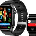 Smart Watch for Men Women, 2.04" AMOLED Color Screen, 24/7 Heart Rate, Blood Oxygen, Blood Pressure, Sleep and Stress Health Monitor, Blood and Body Composition Insights, 150 Sports Modes (Black)