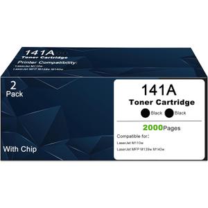 141A Black Toner Cartridges Replacement for HP 141A W1410A 141X W1410X Toner Compatible with LaserJet M110w Series Printer, Compatible with MFP M139w M140w Series Printer - 2 Pack High Page Yield