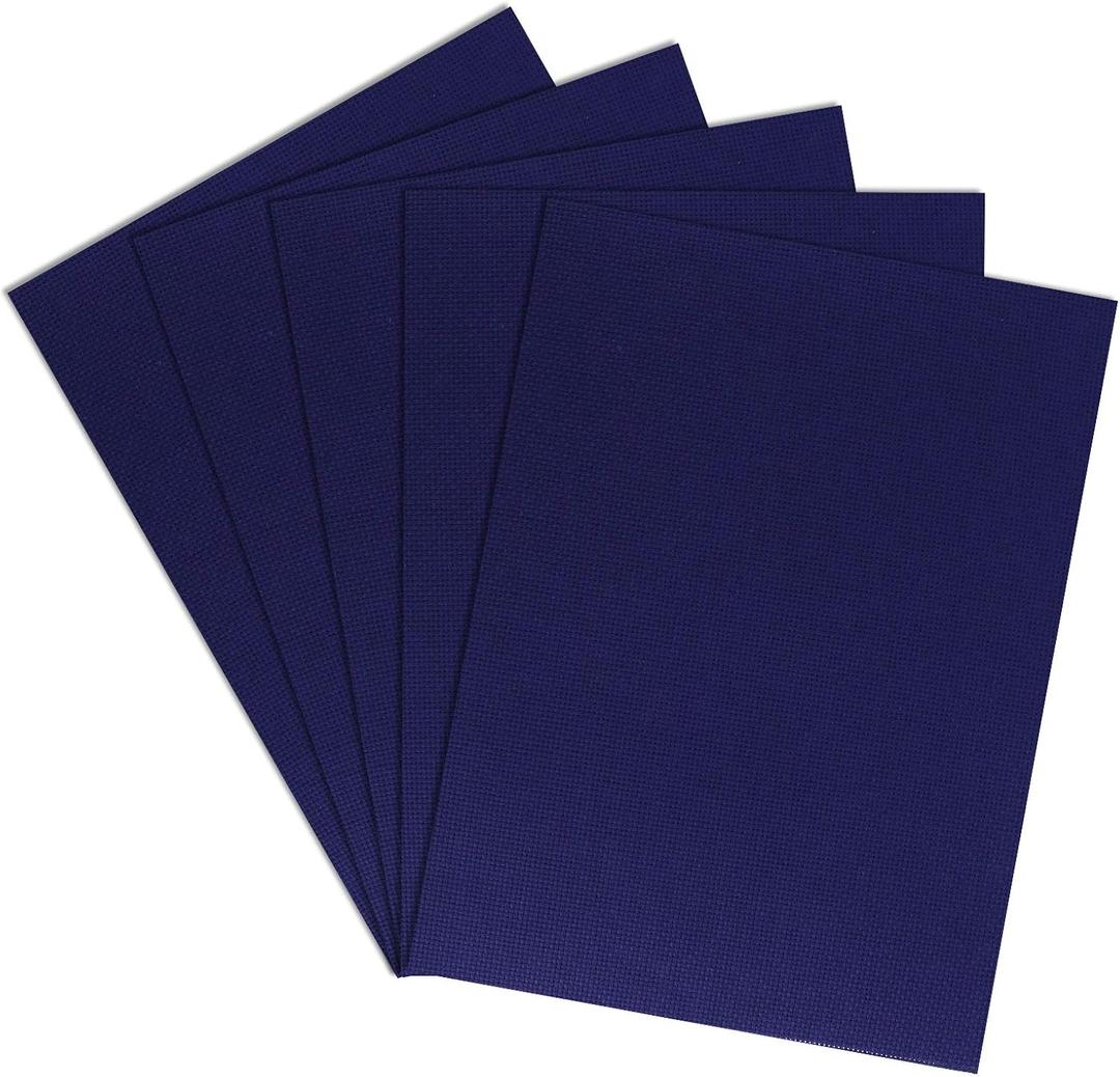 Aida Cloth 14 Count Cross Stitch Fabric,12×18inch,6Pcs (Navy)